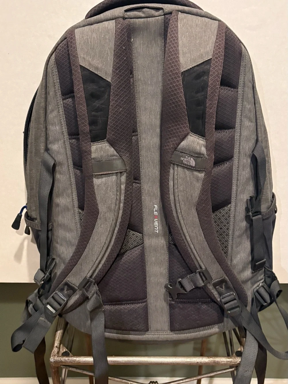 The North Face - Borealis Backpack with blue bungee cords.